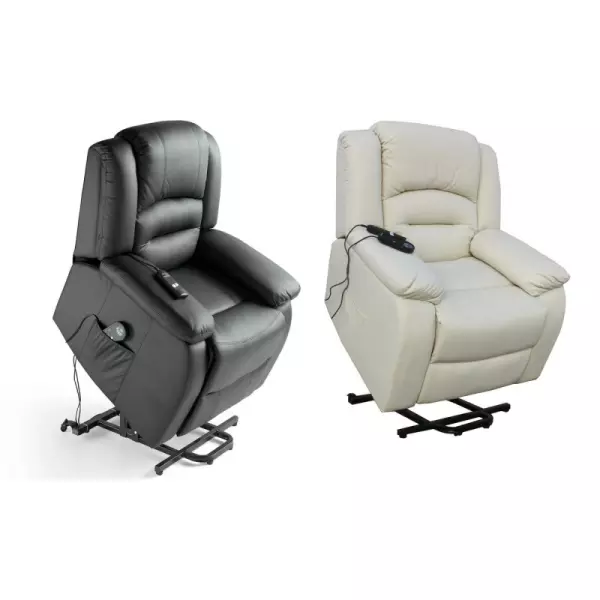 SILLÓN RELAX LEVANTA PERSONAS CALOR LUMBAR NEGRO/BEIGE/MARRON MAXIMUM PLUS