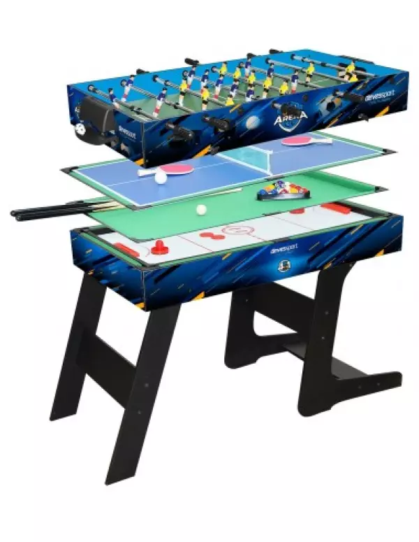 Sport Arena - Multijuego 4 en 1 PLEGABLE 122X60X82,billar/futbolin/ping pong/air hockey PREGUNTAR STOCK