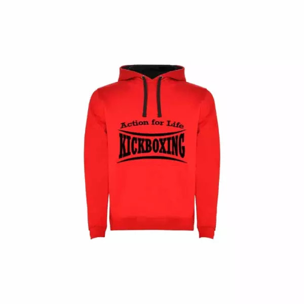 SUDADERA KICKBOXING ROJO/NEGRO