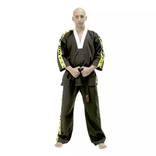 Traje Kick Boxing. Negro/Amarillo