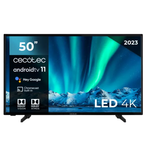 Smart TV de 50” TV Cecotec A series ALU00050. Televisión LED con resolución UHD y sistema operativo Android TV