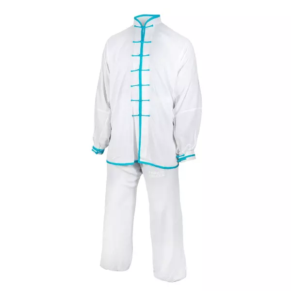 Uniforme Tai Chi Qïng. Blanco-Azul. XL