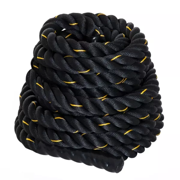 Cuerda de Batalla Ø38 mm Longitud 9 m Battle Rope Formación Battling Power Cuerda Ejercicio Fitness Deporte Crossfit Poliéster Ultra Resistente Negro