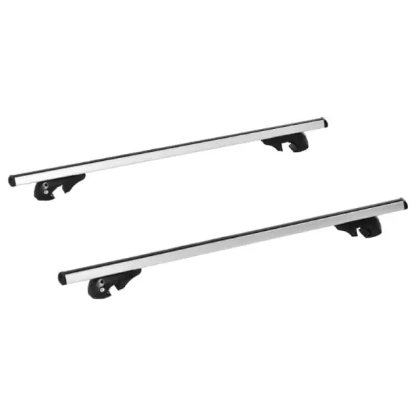 Barras de Techo Universales para Vehículos Bacas Portaequipajes Coche Automóvil con 123,5 cm Rieles de Aluminio y Cerradura Carga 75 kg Plata