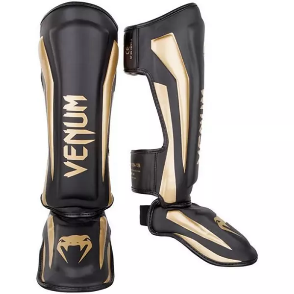 Venum Elite Standup Shinguards Negro-Oro ESPINILLERA