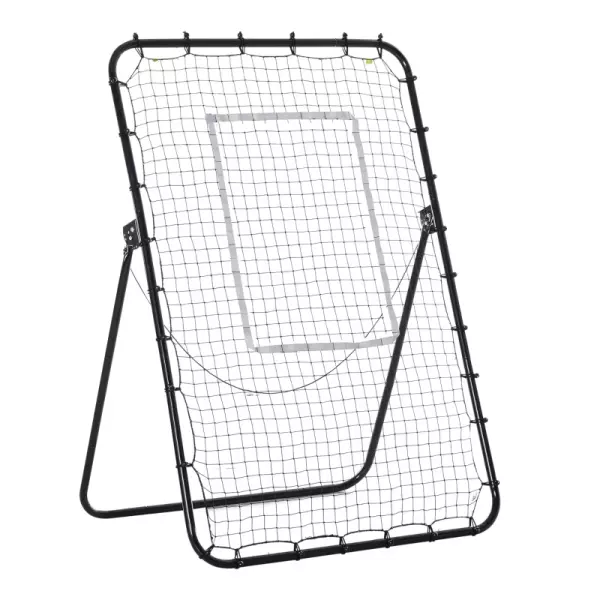 Red de Rebote Plegable Reboteador de Metal con 4 Ángulos y Altura Ajustables para Entrenamiento de Fútbol Tenis Béisbol Deportes 123x73x178,5 cm Negro