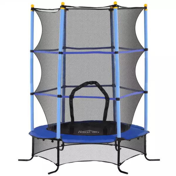 Trampolín para Niños de +3 Años Ø163 cm con Red de Seguridad y Marco de Acero Carga 50 kg para Interior y Exterior Azul/ROJO/NEGRO CAMA ELASTICA