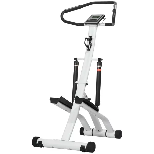STEPPER con 12 niveles de resistencia, pantalla LCD, 2 ruedas, 80 cm x 61 cm x 134 cm, Blanco + Negro