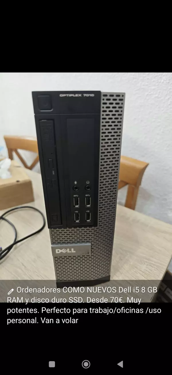 Ordenador Sobremesa Dell i5 8GB RAM Disco duro SSD