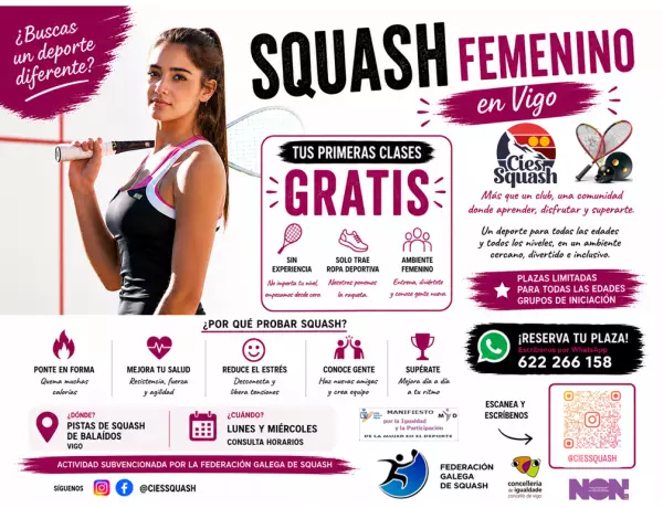Ven a probar el SQUASH, clases GRATIS en Agosto