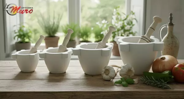 Morteros de mármol blanco Macael. Fabricante