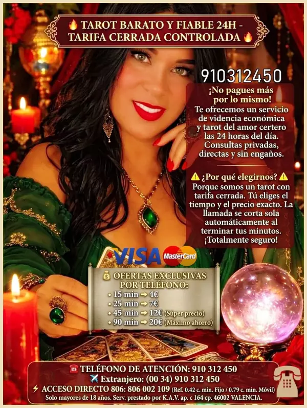 .Videntes Naturales,  910312450 visa cerrada Visa 9€ 35 min