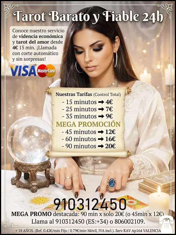Tarot Certero y Fiable 24h. ¡Evita sorpresas! Tarifa cerrada