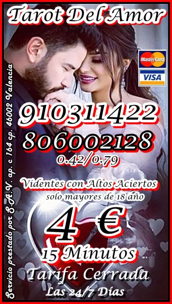 TAROT VISA DESDE 4€ / 15 MIN Llama ahora por Visa cerrada