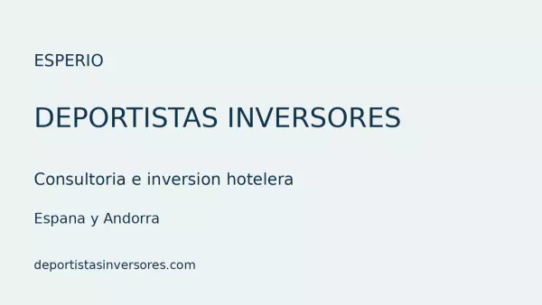 Consultoría hotelera para deportistas | ESPERIO