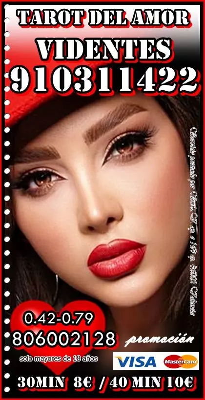 10€  40min Rompe las Dudas Hoy:Tirada del Amor  910311422