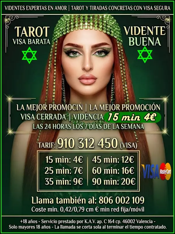 7 € 25min/ 9€ 35min /12€ 45min Buenas videntes 910312450