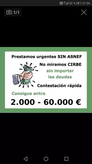 DAMOS CRÉDITOS EN 1 HORA INCLUSO CON ASNEF 20.000€;