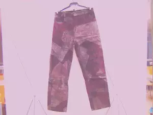 Pantalón de piel, UNISEX, diseño geométrico original