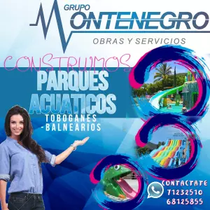 Fabricación de Parques Acuáticos y Toboganes de Fibra de Vidrio | Construcciones Montenegro