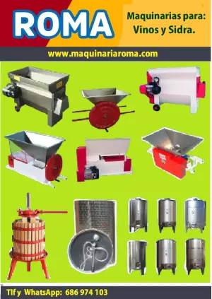 Maquinas para bodegas vino y sidra.