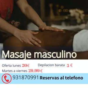 Masaje y depilación masculina ofertas lunes