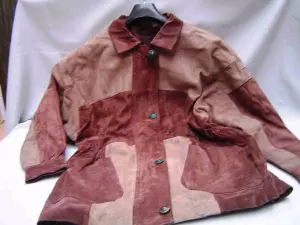 Chaquetón Piel marrón bicolor. UNISEX