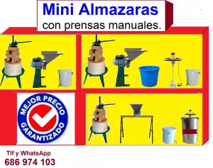 Minialmazaras para aceite de oliva.