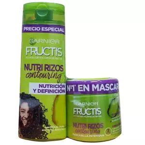 Fructis Nutri Rizos Contouring Pack Mascarilla 300ml + Champú 250ml - Rizos Definidos