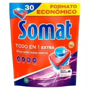 SOMAT TODO EN 1 LAVAVAJILLAS MÁQUINA PASTILLAS 30 LAVADOS