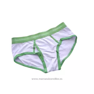 Slips Calvin Klein Hombre 365 Verde Blanco
