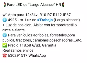 Faro Led de Largo Alcance HR