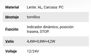 Piloto trasero LED