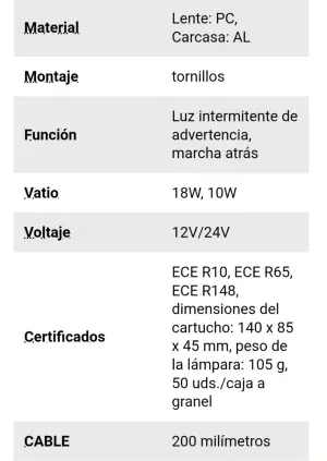 Luz Estroboscopica + Luz de Posicion blanca