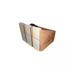 TRANSPORTÍN PARA SEIS PALOMOS EN CUÑA DE MADERA