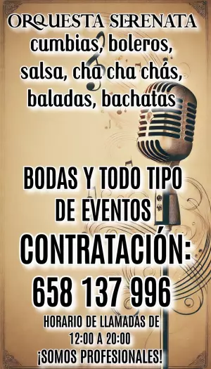 ORQUESTA SERENATA, BODAS Y TODO TIPO DE EVENTOS