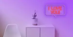 Neón letras I LOVE YOU