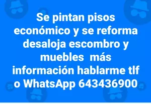 Se hacen mudanzas y desaloja muebles  y pisos