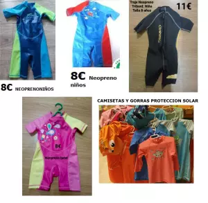 TRAJES NEOPRENO , CAMISETAS Y GORRAS PROTECCIÓN SOLAR DSDE 3€
