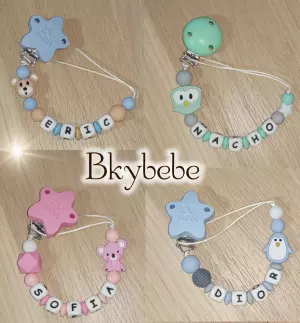 Chupeteros de silicona Bebé personalizados