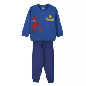 Chándal Infantil Spider-Man Azul 100% Algodón con Sudadera y Pantalón
