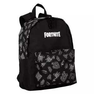 Mochila Escolar Fortnite Dark Black Negro Reflectante 41x31x13,5 cm