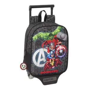 Mochila Escolar con Ruedas The Avengers Vendetta Negra 22x27x10 cm
