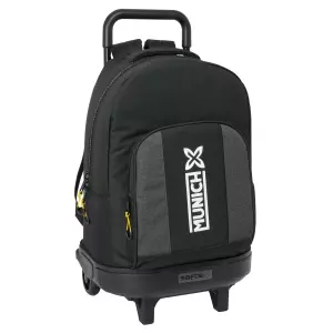 Mochila Escolar con Ruedas Munich Topo Negro 33x45x22 cm – Reforzada