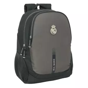 Mochila Escolar Real Madrid C.F. Gris – Diseño Deportivo con Acolchado