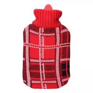 Bolsa de Agua Caliente EDM 76773 Rojo Escocés de Lana 2L – Alivio Térmic