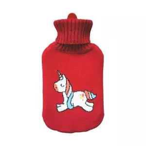 Bolsa de Agua Caliente EDM 76778 Rojo con Diseño de Unicornio – Lana 2L