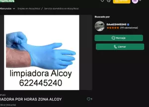 limpiadora por horas zona Alcoy