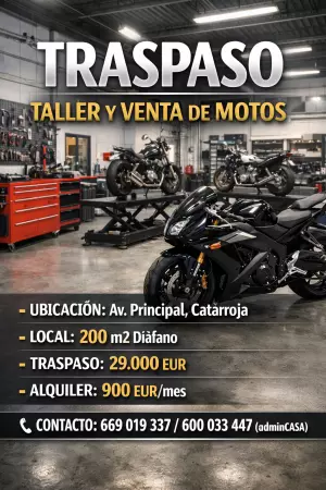 Traspaso de Taller Mecánico y Venta de Motos en CATARROJA