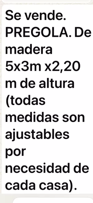 Se vende pérgola
